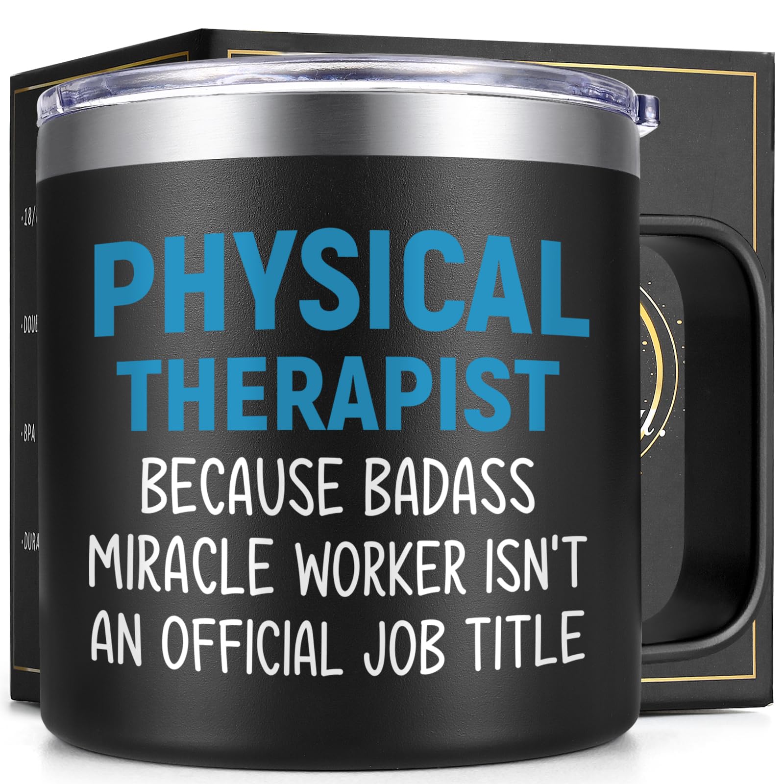 Lifecapido Taza aislada 14oz, vista frontal, ideal para bebidas calientes o frías.