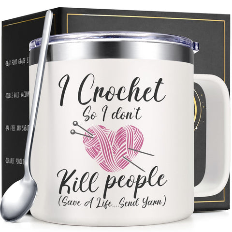 Taza Lifecapido con doble pared ganchillo, mantiene bebidas calientes o frías por más tiempo