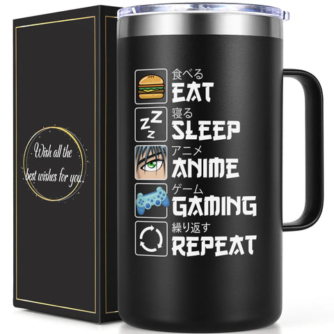 Taza Lifecapido Anime, vista frontal, impresión HD vibrante, ideal para café diario.