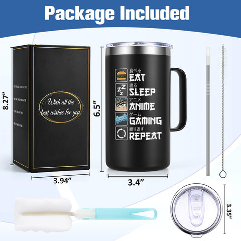 Taza Lifecapido Anime, uso en escuela, ideal para estudiar con café o té.
