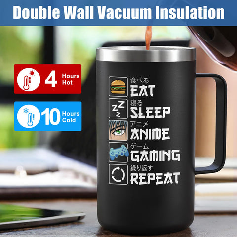 Taza Lifecapido Anime, uso en oficina, perfecta para bebidas calientes durante el día.