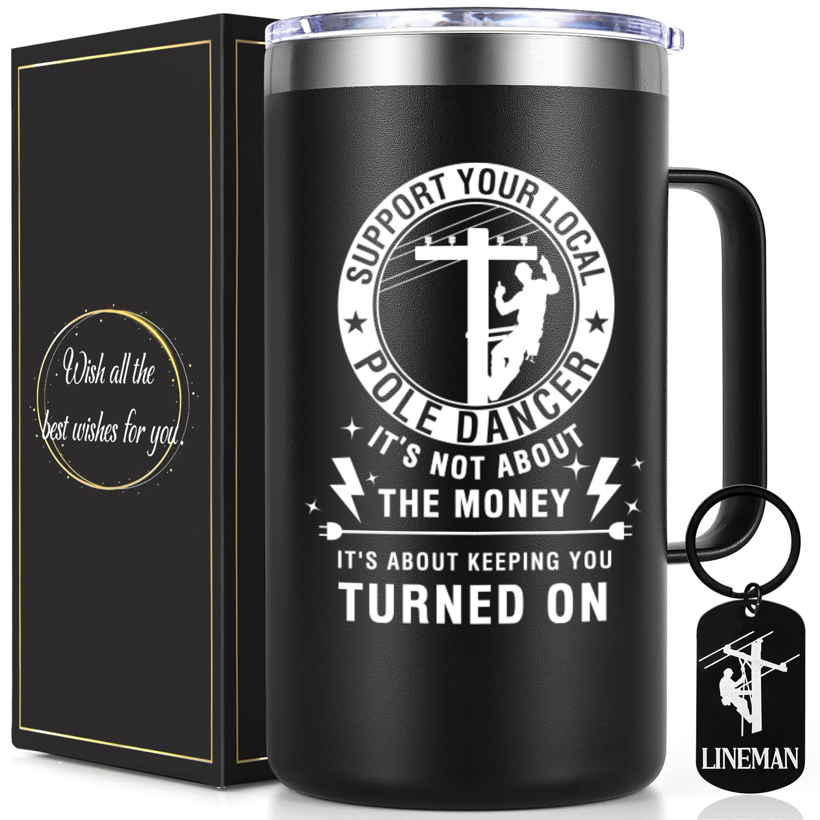 Taza Lifecapido de 20 oz aislada para café caliente en el trabajo.