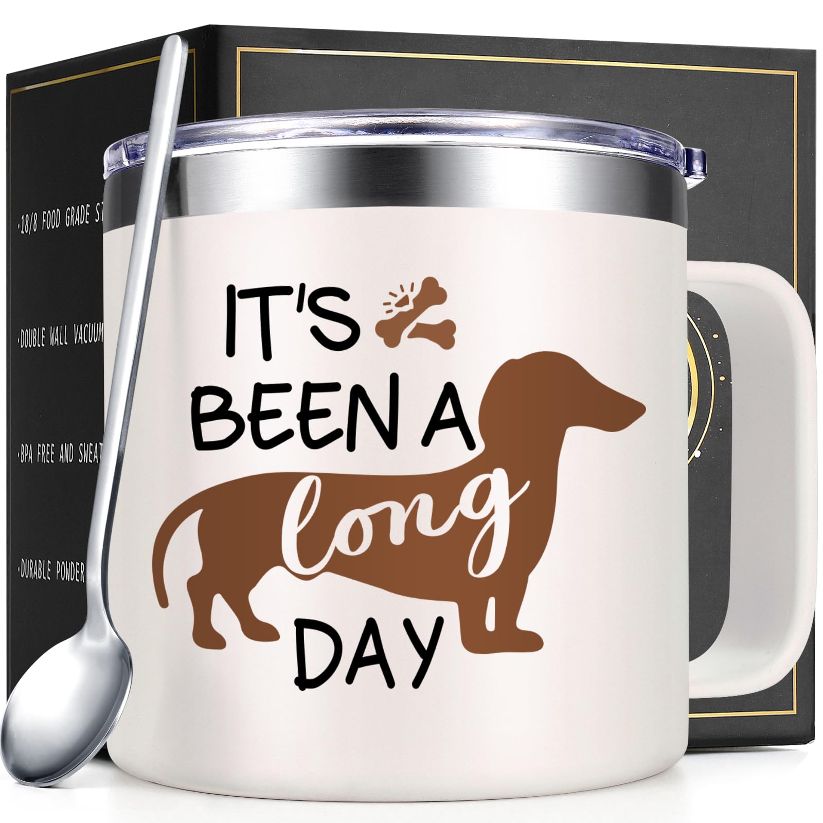 Lifecapido taza dachshund 14onzas para café caliente durante la mañana
