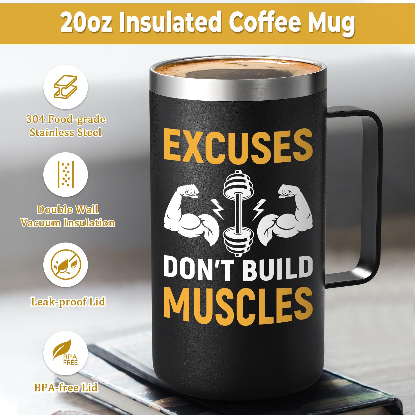 Lifecapido Taza Gimnasio 20oz cepillo limpiador para limpieza fácil