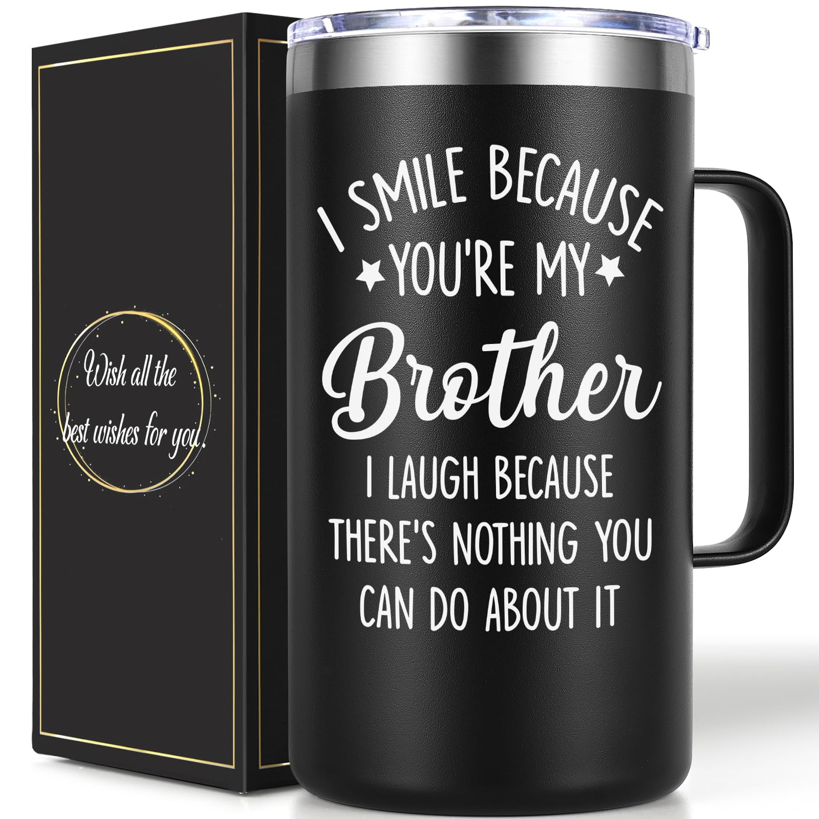 Taza termica Lifecapido 20oz frontal, regalo ideal para hermano.