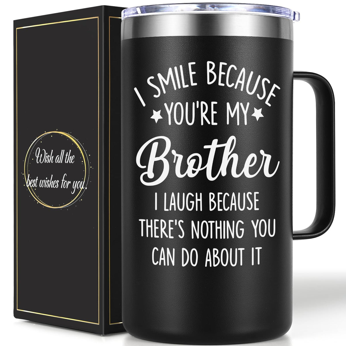 Taza termica Lifecapido 20oz frontal, regalo ideal para hermano.