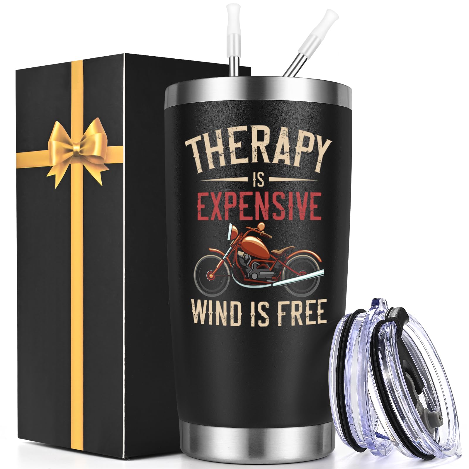 Lifecapido vaso térmico 20oz regalo para motoristas con aislamiento prolongado