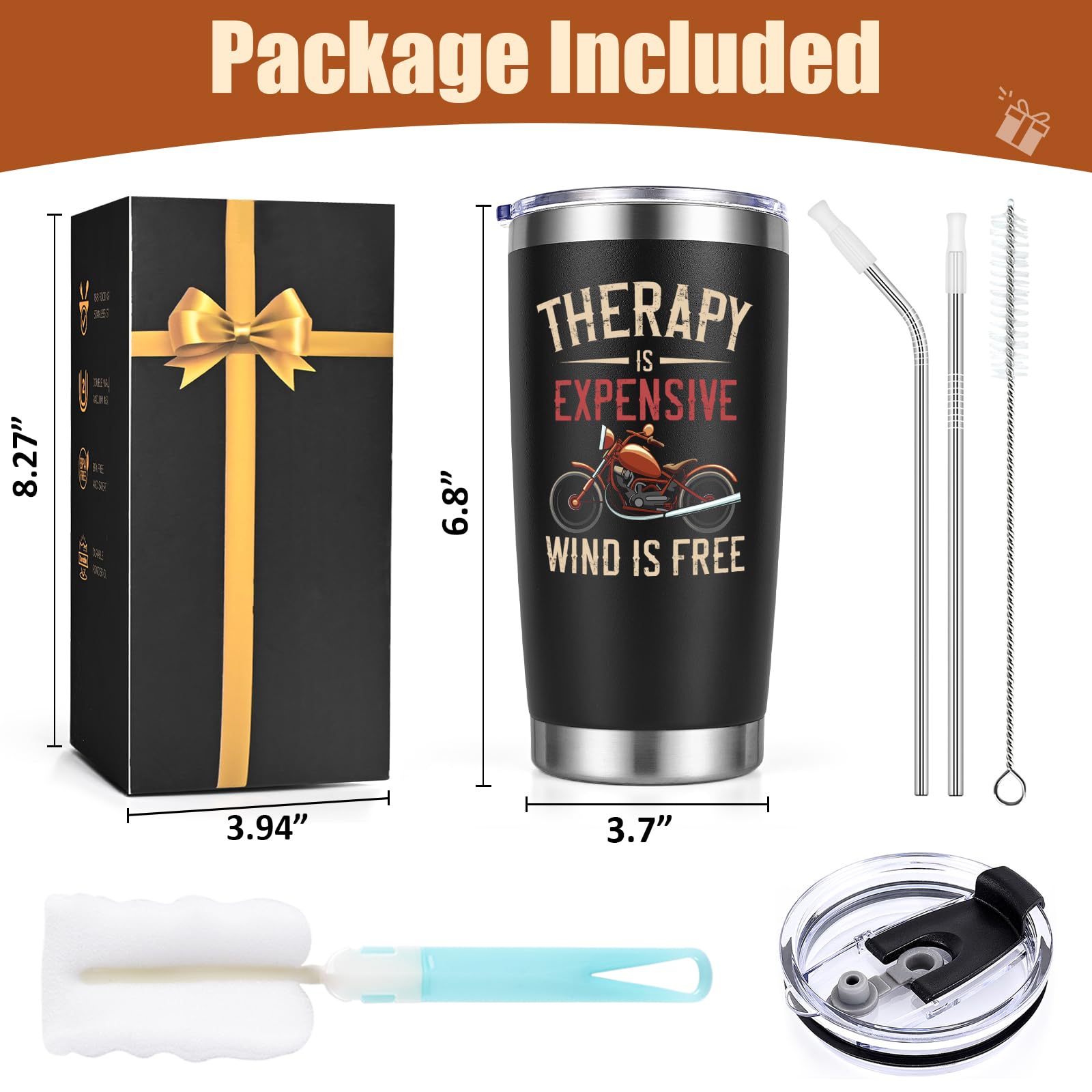 Lifecapido taza termo 20oz regalo ideal para moteros y amigos