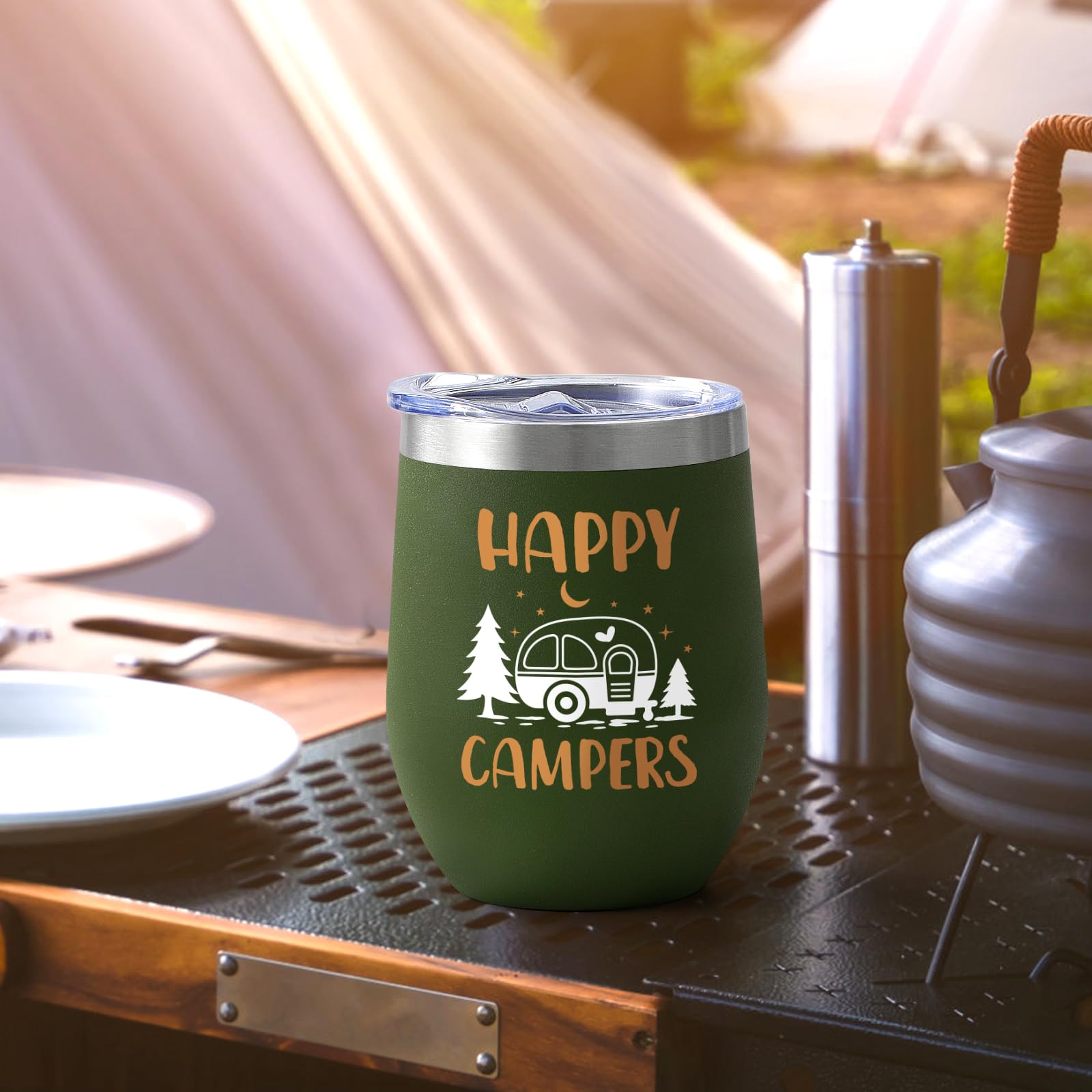 Lifecapido tazas vino 12oz, accesorios incluidos: tapas y pajillas