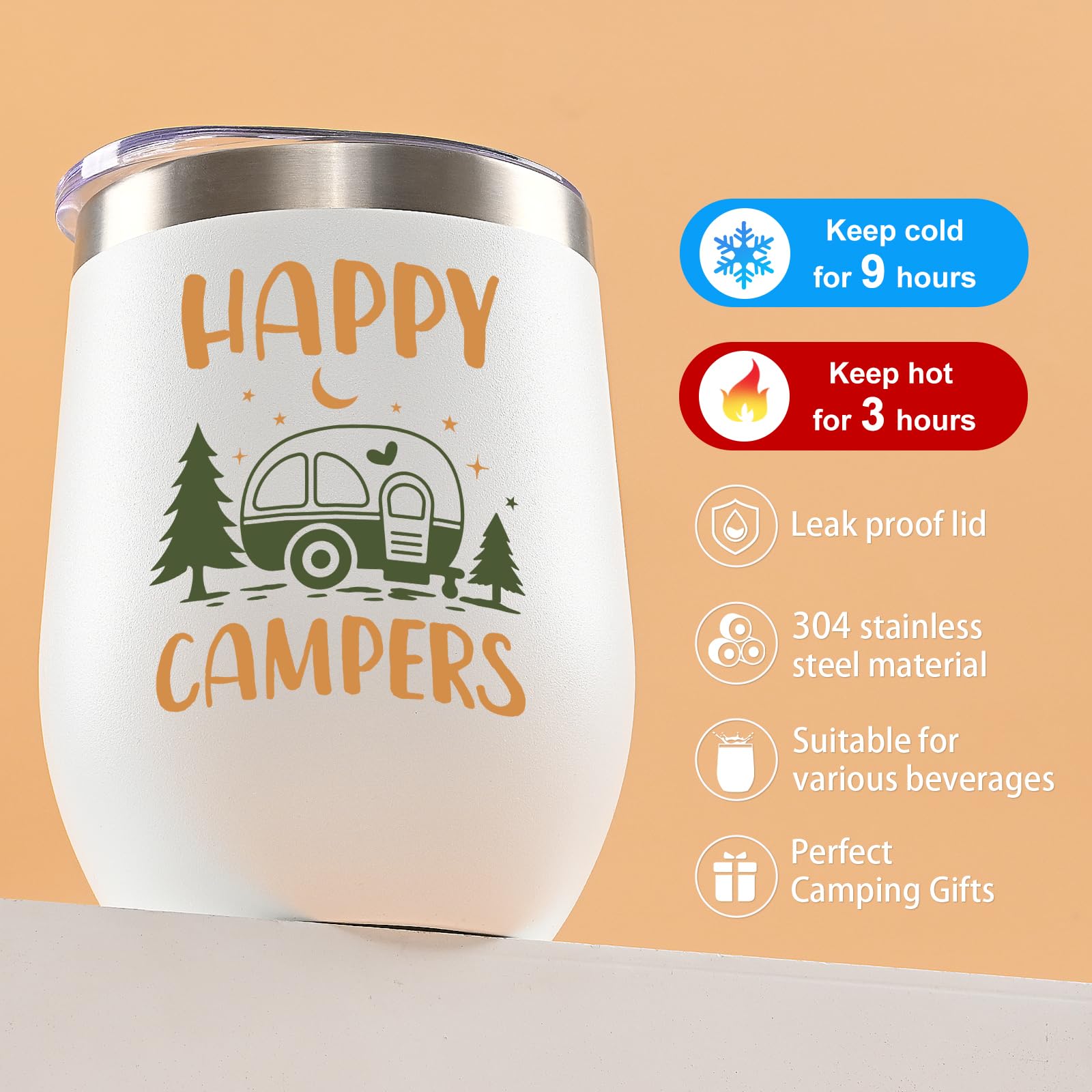 Lifecapido tazas vino 12oz, cepillos de limpieza incluidos