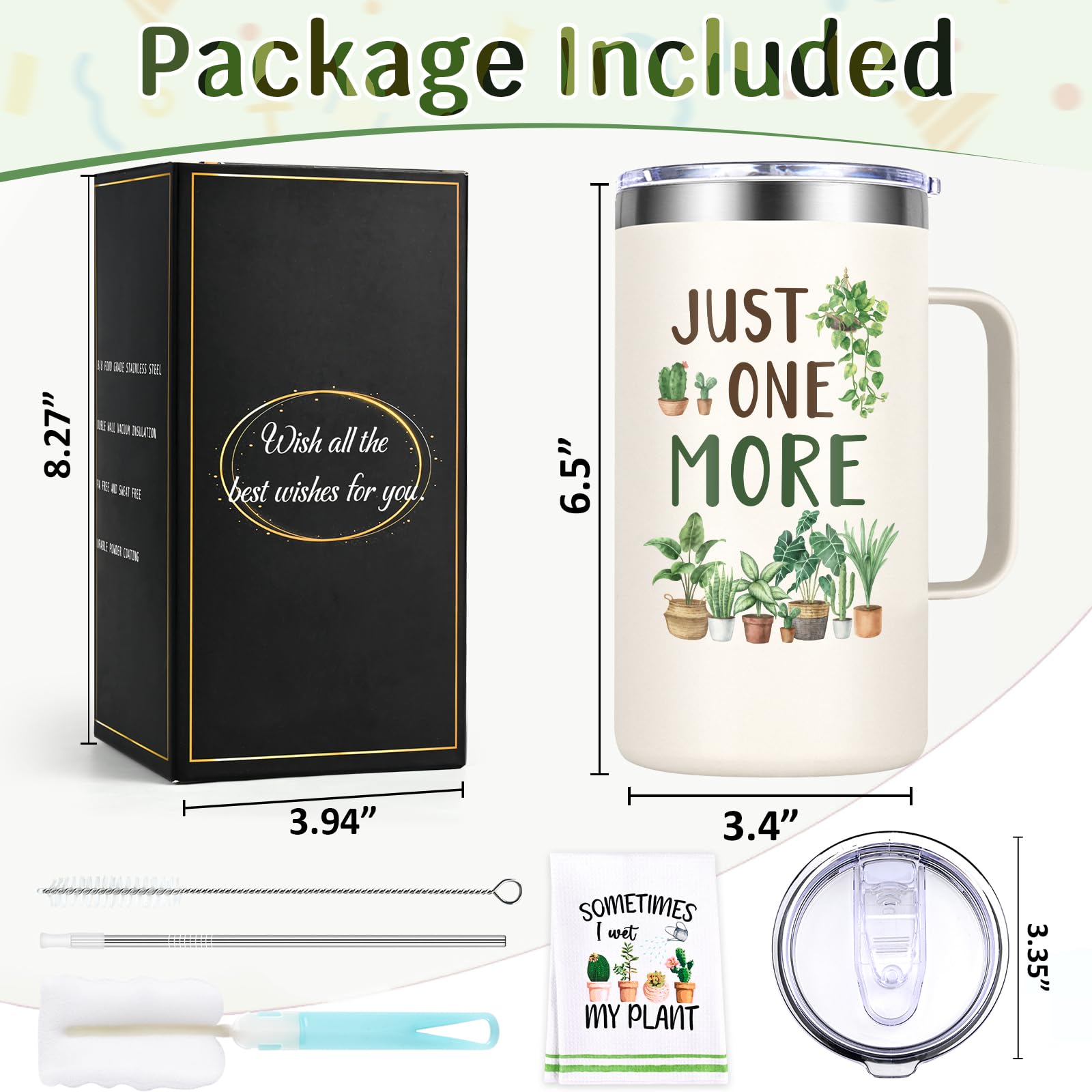 Lifecapido uso diario taza plantas 20oz ideal para casa o trabajo