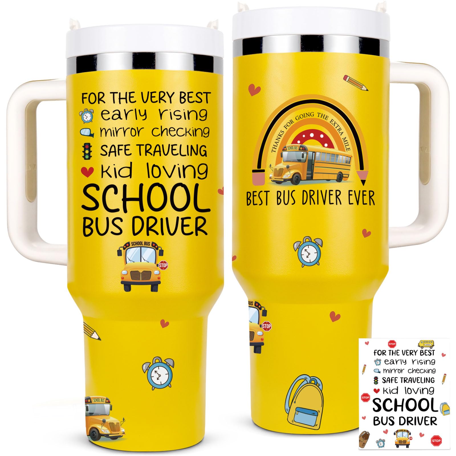 Vaso Lifecapido 40oz con tarjeta de saludo, ideal para agradecer al conductor