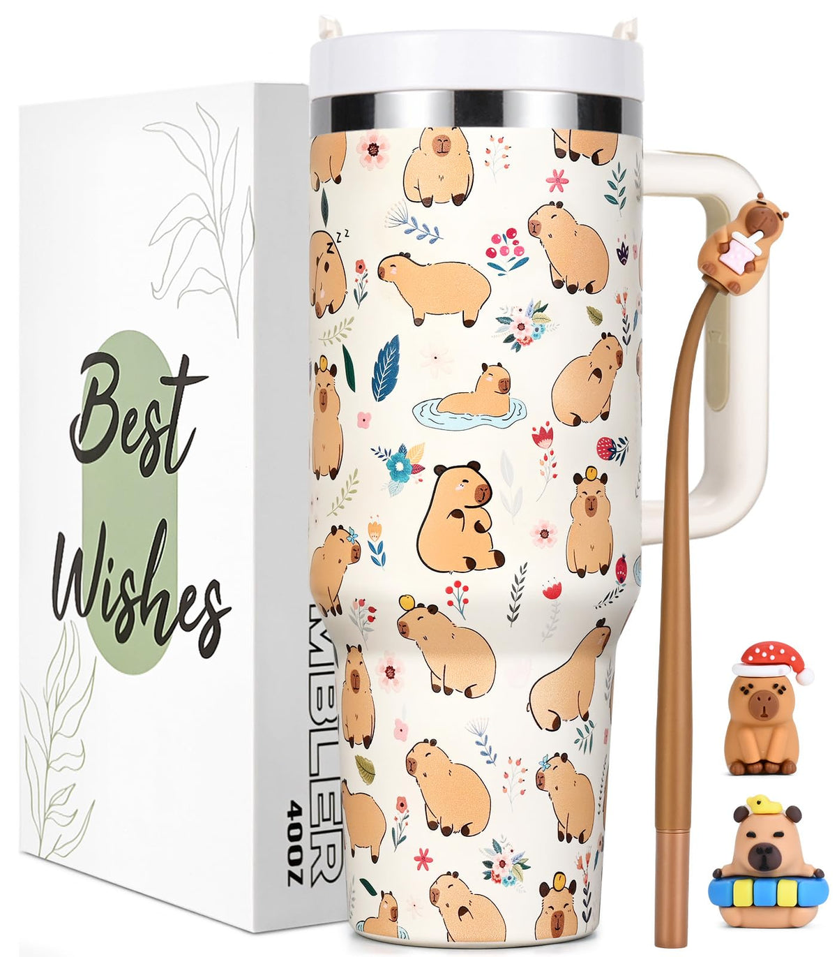 Lifecapido vaso aislado capibara 40 onzas para mantener bebidas a temperatura.