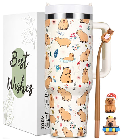 Lifecapido vaso aislado capibara 40 onzas para mantener bebidas a temperatura.