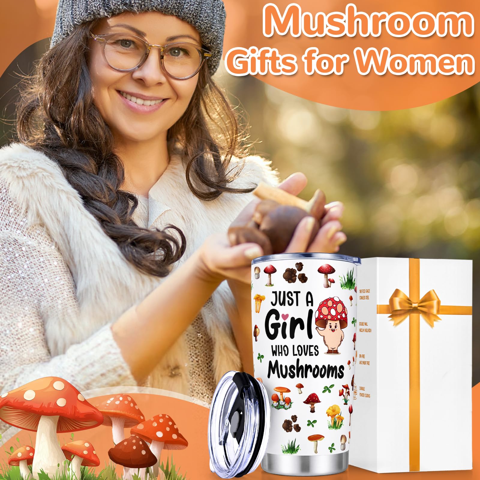 Vaso Lifecapido con diseño de hongos, ideal para regalos y momentos diarios