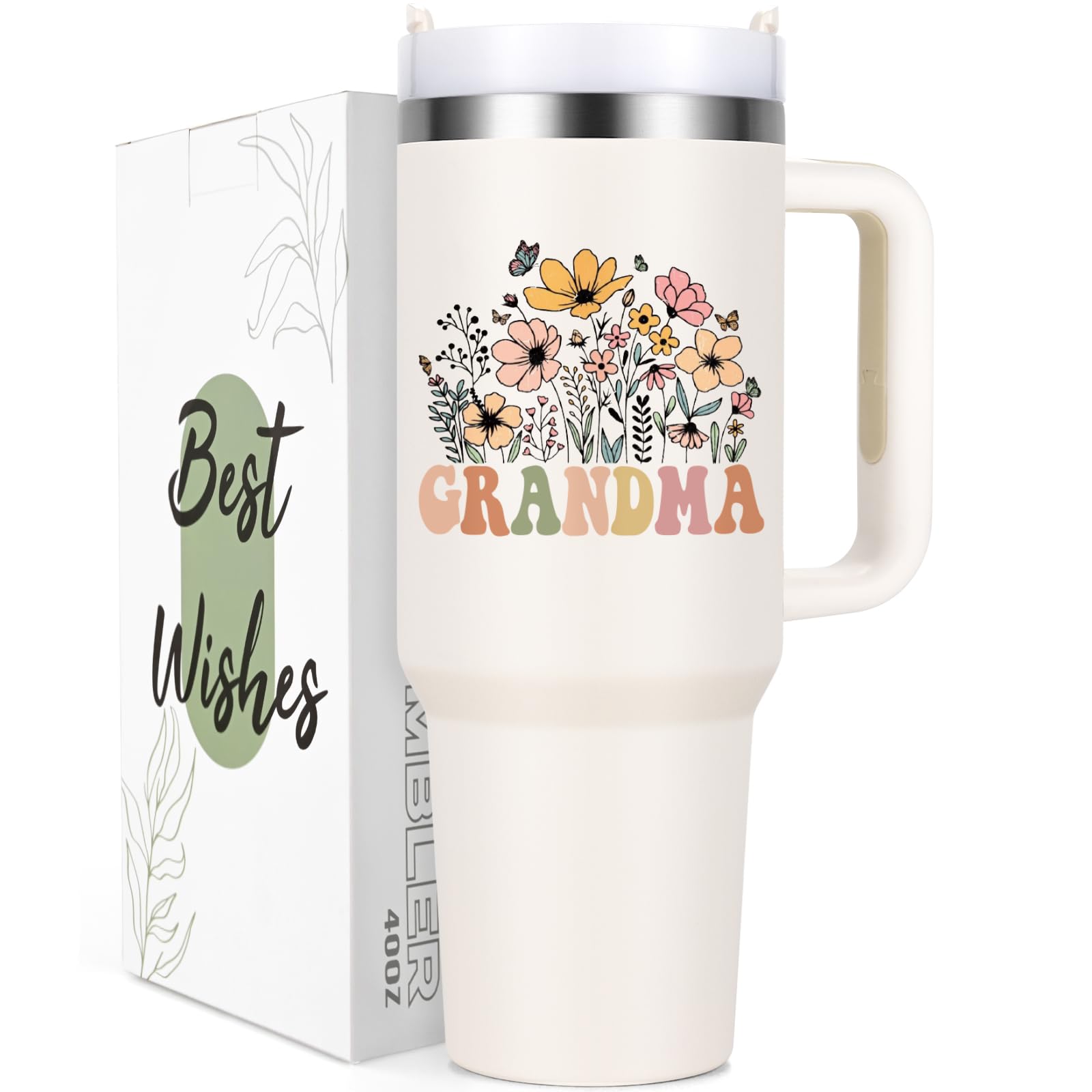 Vaso térmico Lifecapido de 40 oz con asa ergonómica para un agarre cómodo.