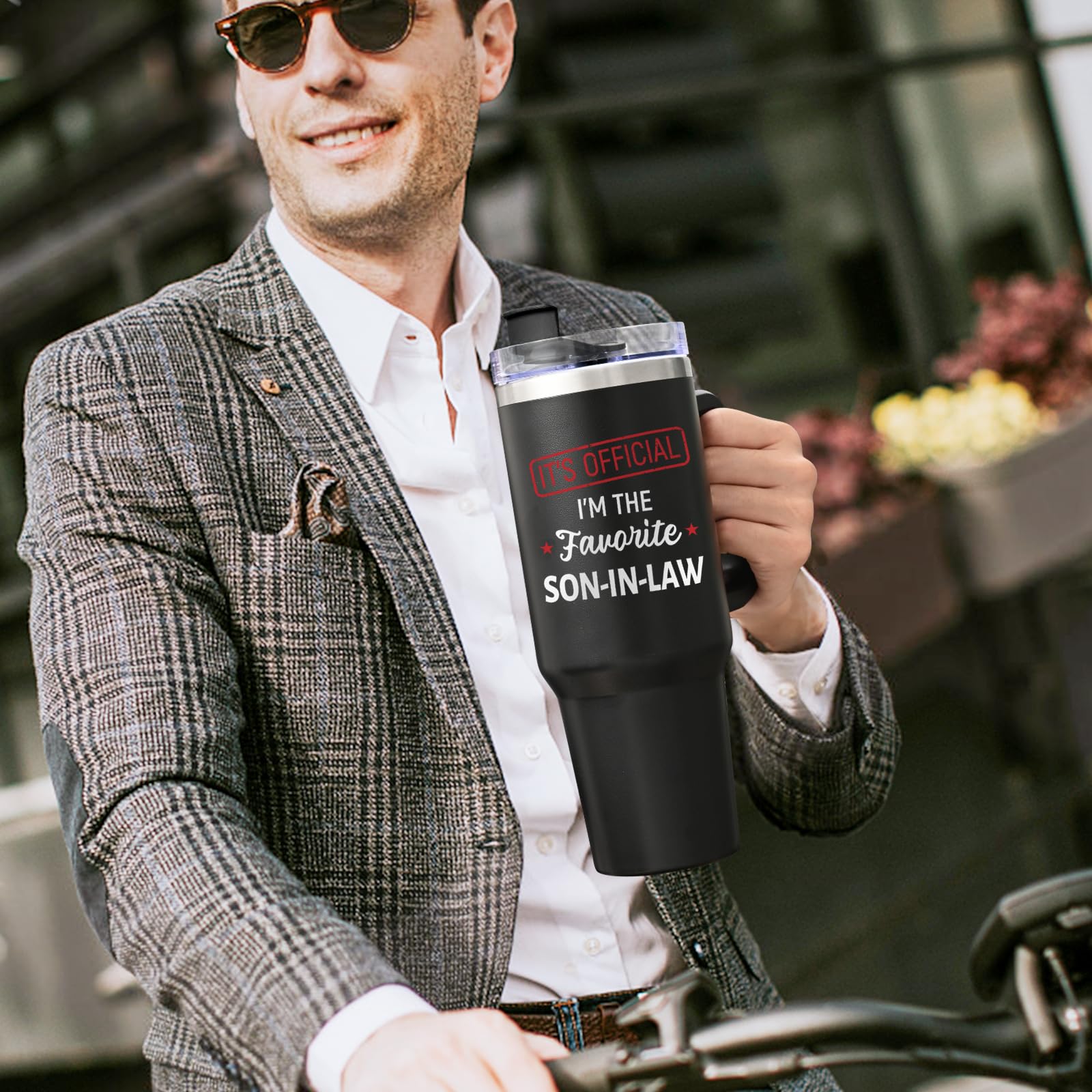 Vaso Lifecapido Yerno Favorito, acero inoxidable 304, duradero para uso diario.