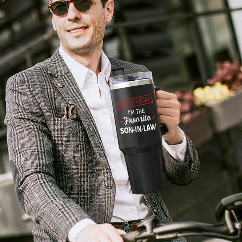 Vaso Lifecapido Yerno Favorito, acero inoxidable 304, duradero para uso diario.