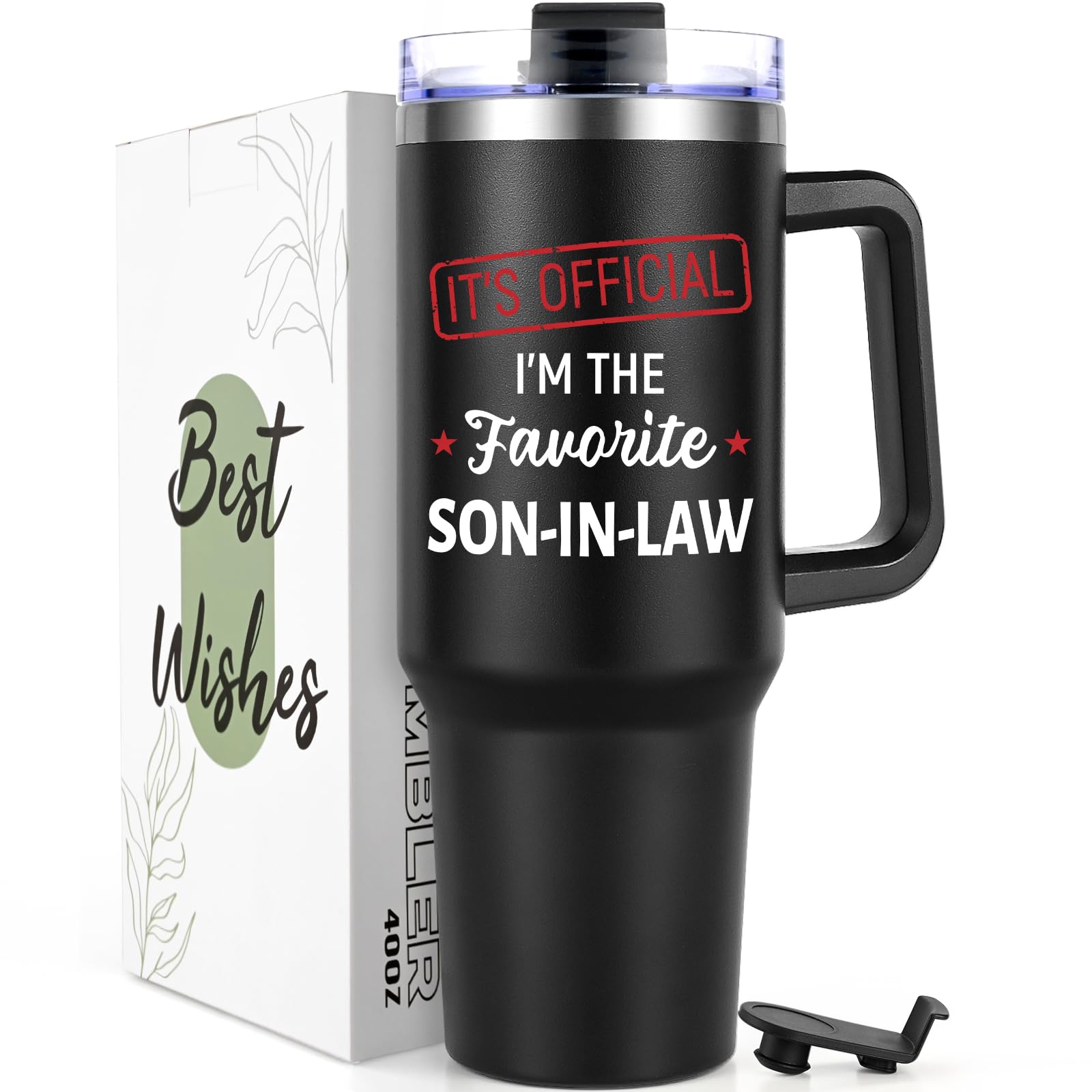 Vaso Lifecapido Yerno Favorito, vista frontal, perfecto como regalo de cumpleaños.