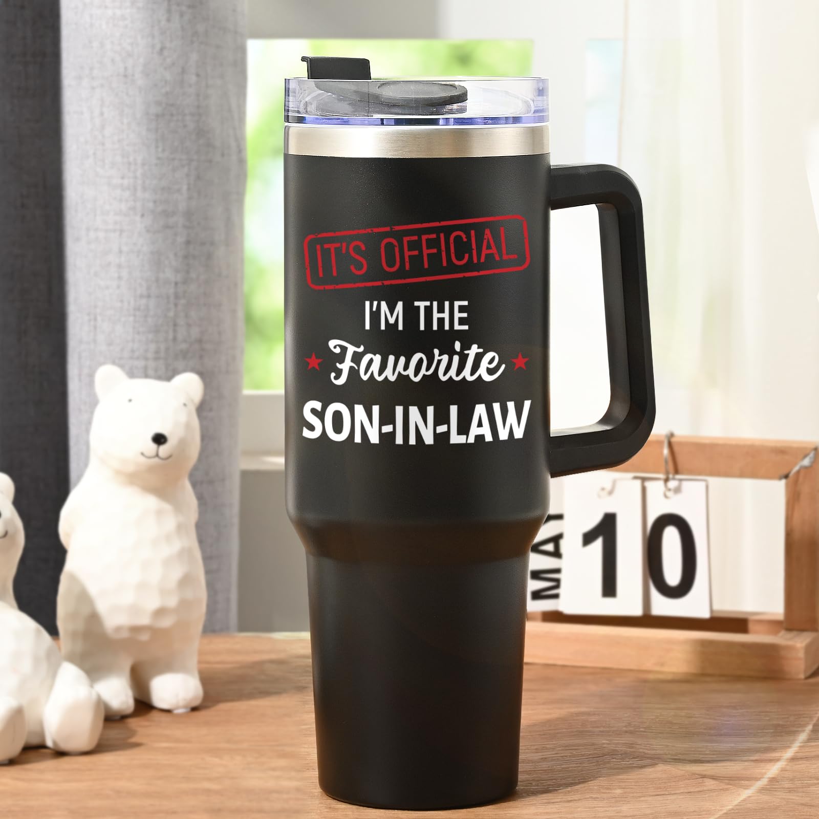 Vaso Lifecapido Yerno Favorito, uso en escritorio, café o bebidas frías.