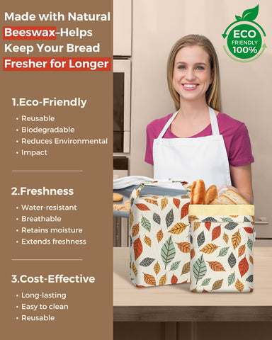 LIFEGOO bolsa de pan con aireación natural para conservar frescura.