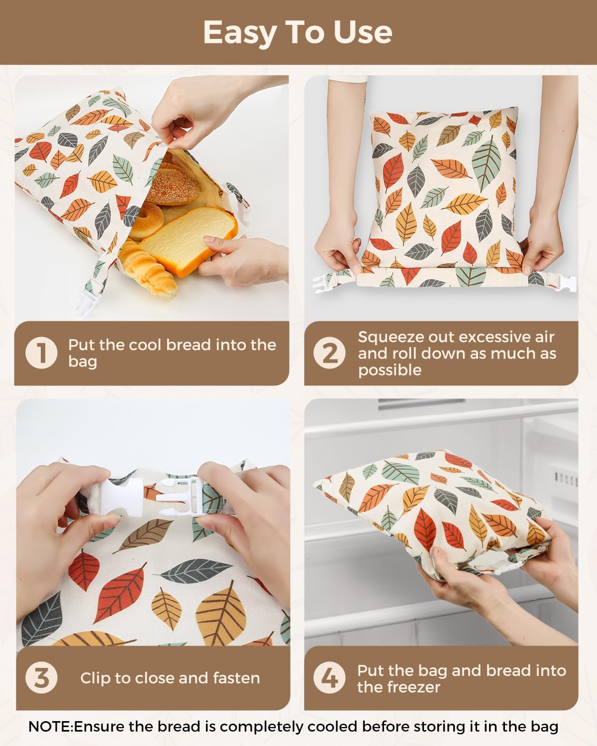 LIFEGOO bolsa para pan estilo natural, ideal para pan casero.