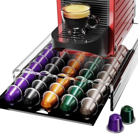 LifeMoreasy cajón Nespresso Original 40 cápsulas, almacenamiento ordenado y acceso rápido en la encimera.
