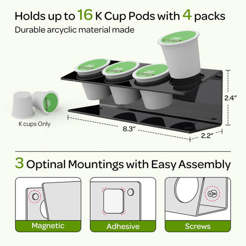 LifeMoreasy organizador-kcups 4-unidades: guarda 16 cápsulas ordenadas y listas para usar.