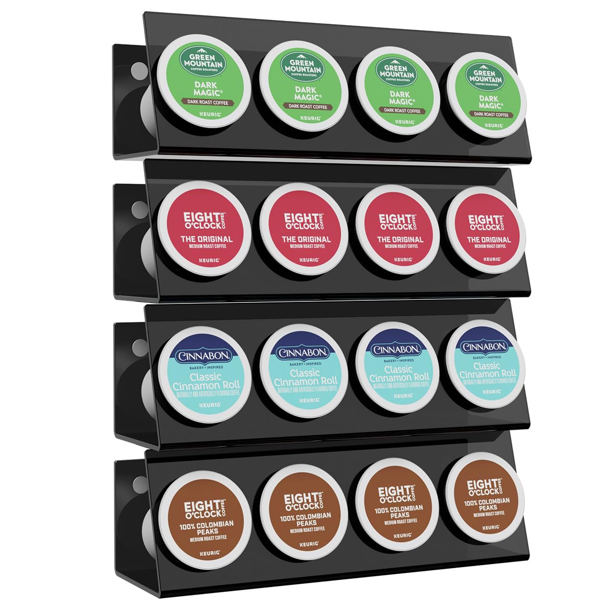LifeMoreasy porta-kcups pared acrilico: acceso rápido a cápsulas y ahorro de espacio.