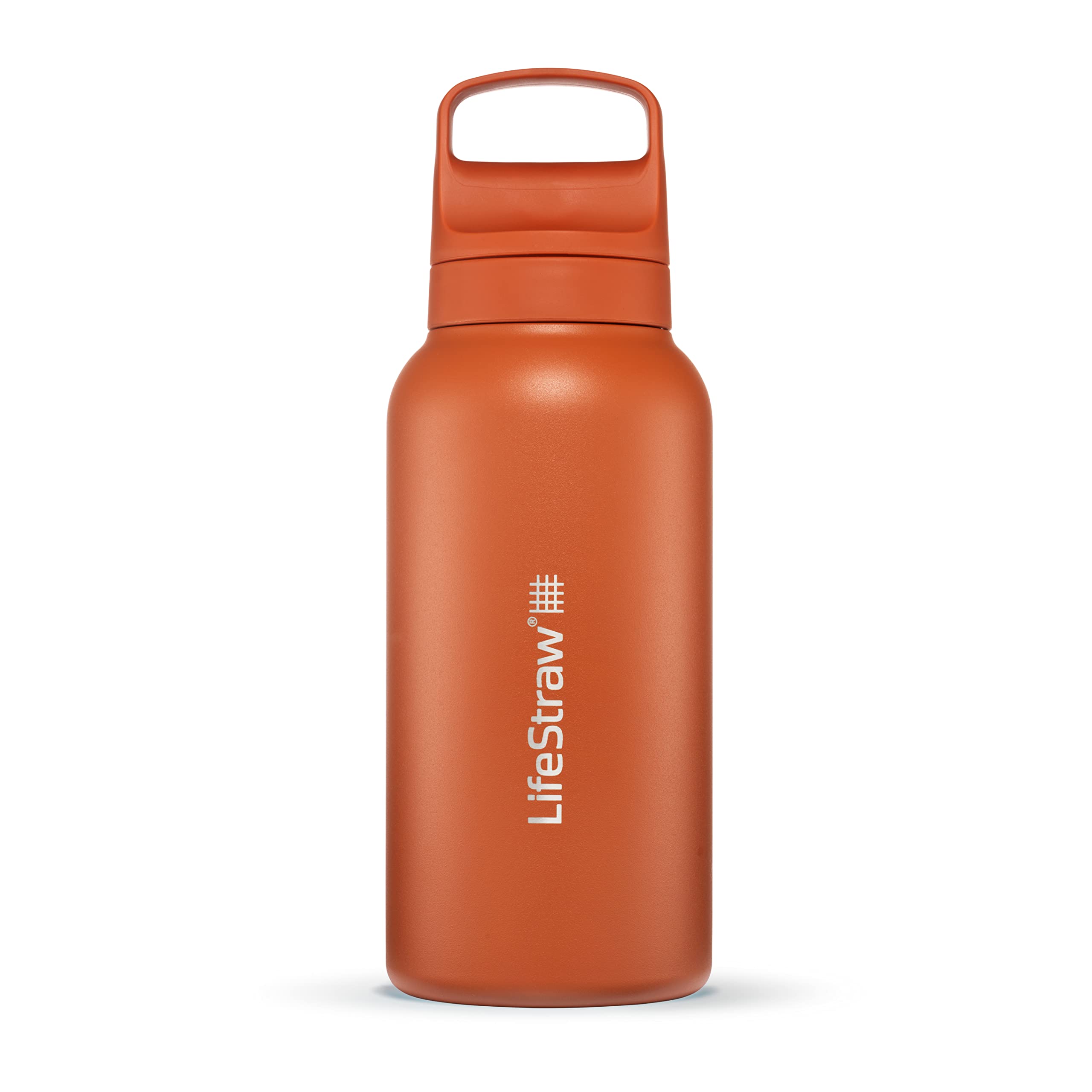 LifeStraw Go Series: botella filtrante 1L Kyoto naranja para agua más limpia en ruta.