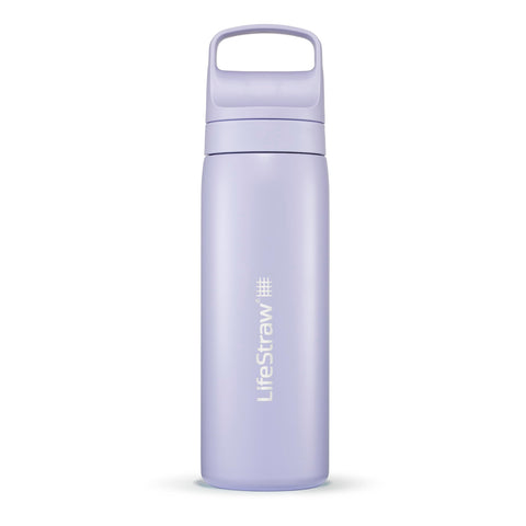 LifeStraw Go Series: botella filtrante aislada para agua segura durante viajes y actividades al aire libre.