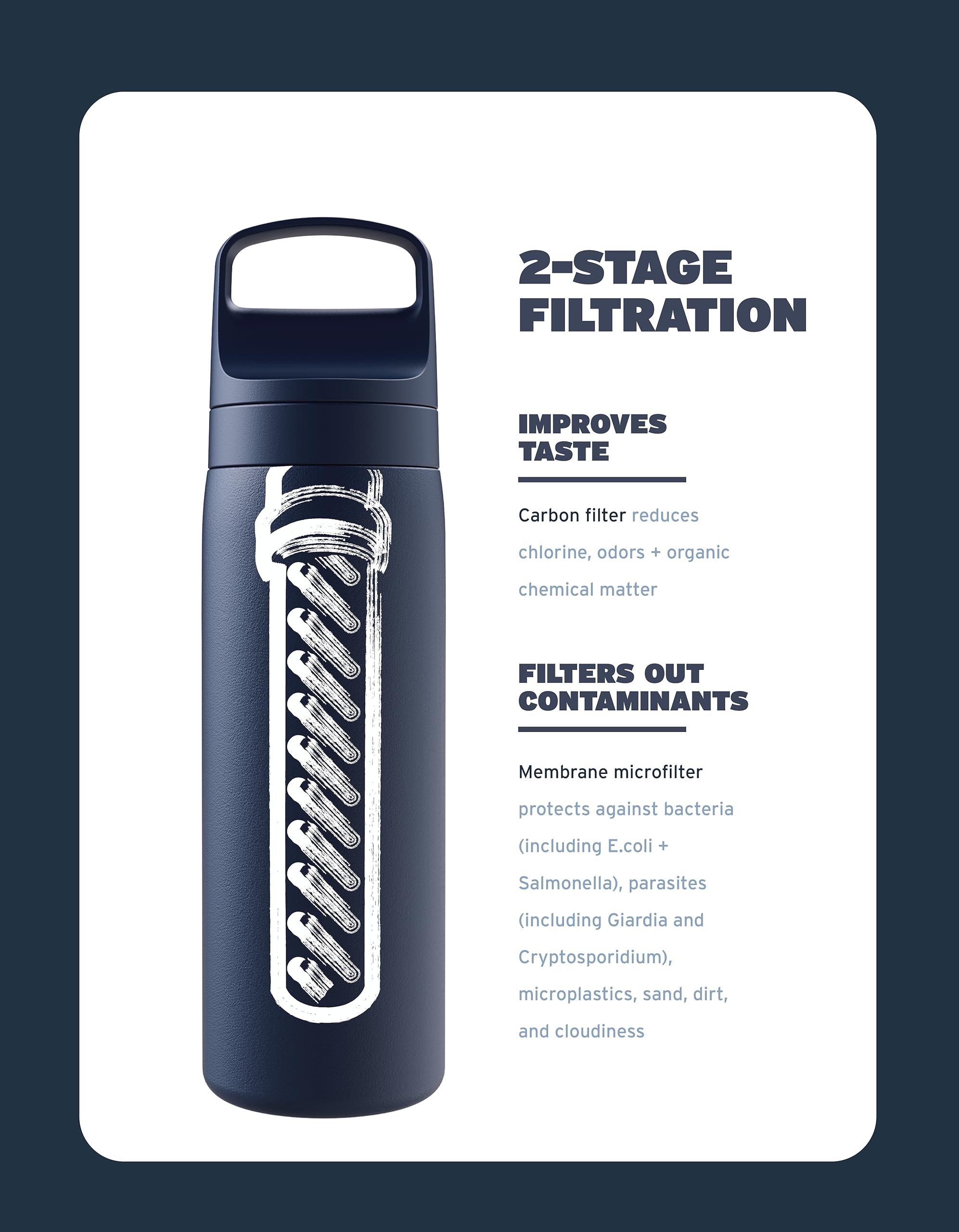 LifeStraw Go Series con filtración de dos etapas para beber con seguridad
