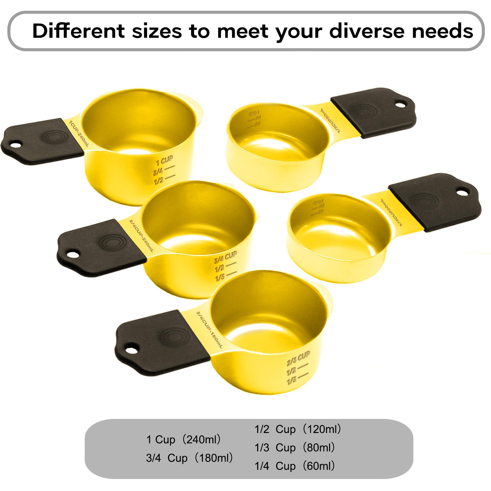 LIFETOWE cucharas medidoras oro magnéticas para almacenamiento rápido y ordenado