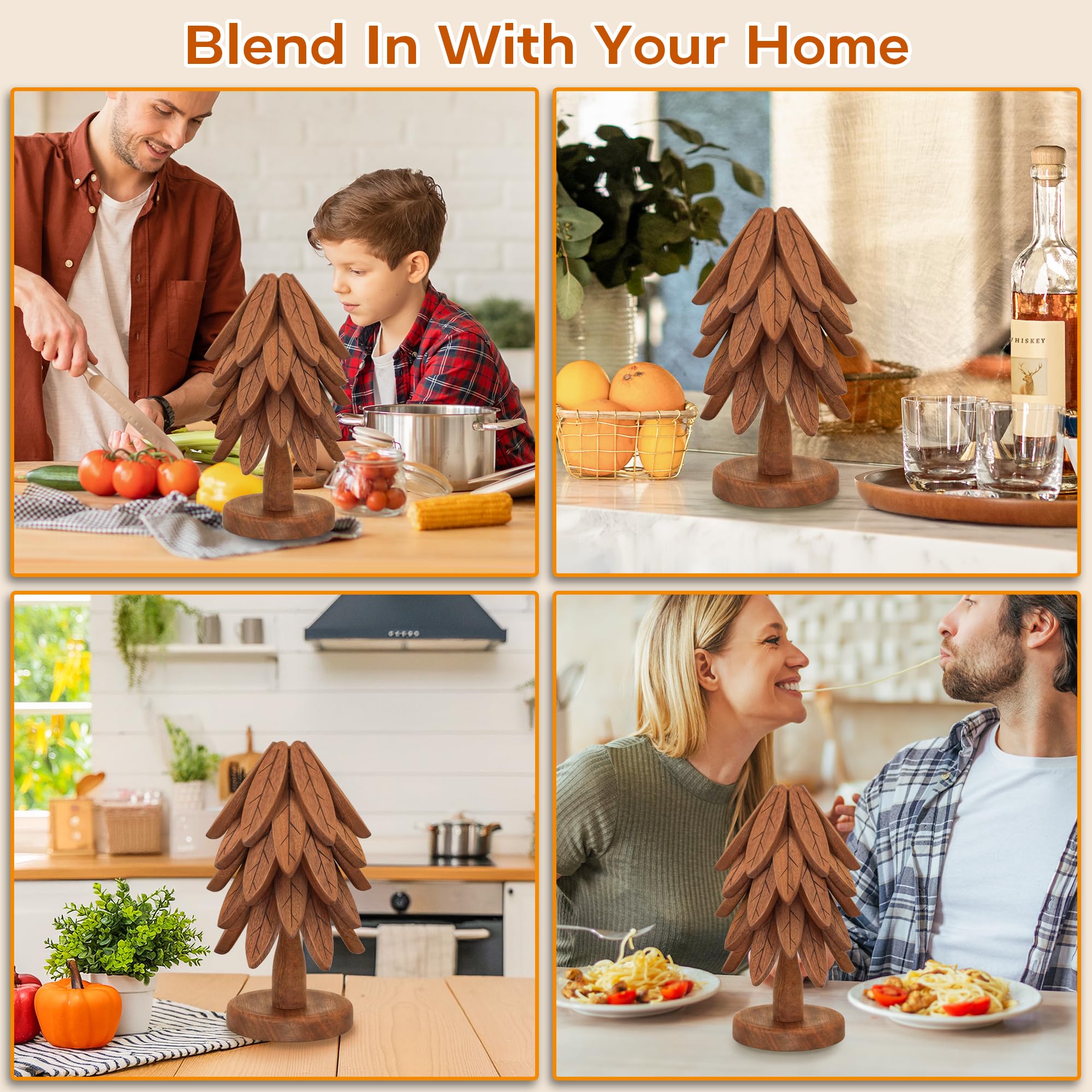 LIFETOWE Soporte Arbol Almacenamiento guarda los trivets cuando no se usan.