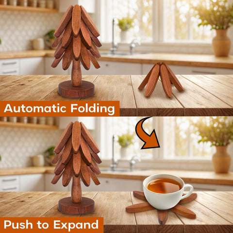 LIFETOWE posavasos árbol madera para uso en cocina en distintas superficies
