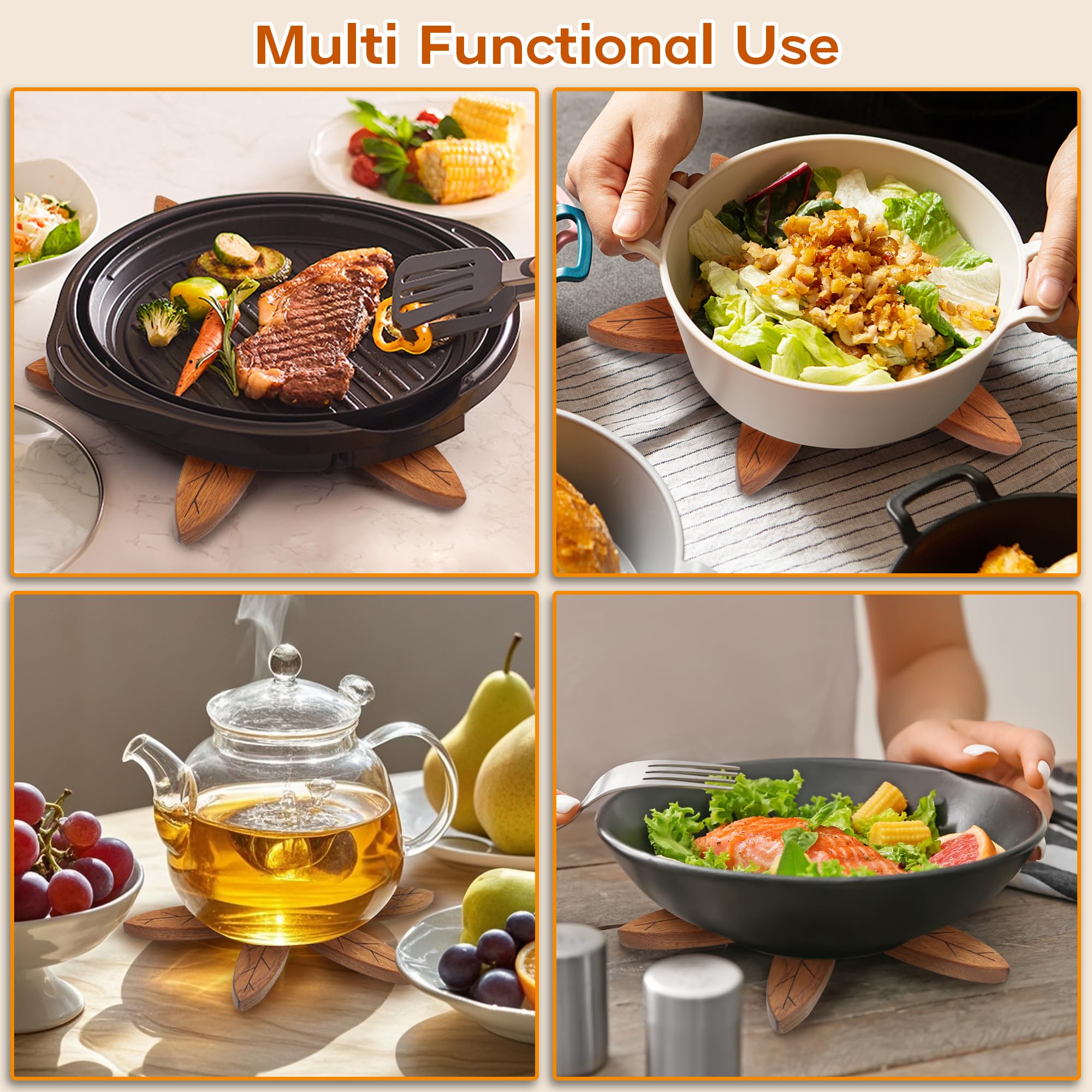 LIFETOWE Trivet Multiusos Arbol facilita colocar tazones y sartenes sin dañar superficies.