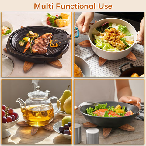 LIFETOWE Trivet Multiusos Arbol facilita colocar tazones y sartenes sin dañar superficies.