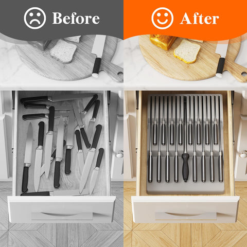 Lifewit acabado gris durable para cajones de cocina.