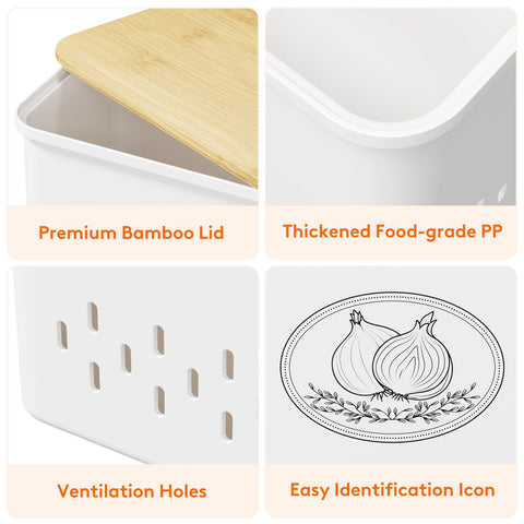 Lifewit almacenamiento de ajo apilable para guardar cabezas de ajo sin desorden.