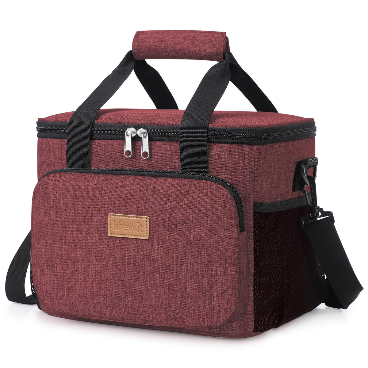 Lifewit bolsa de almuerzo aislada de 9L Burgundy mantiene la comida fresca para el trabajo