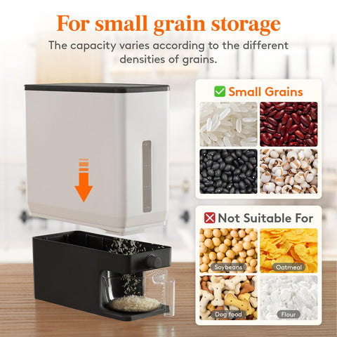 Lifewit dispensador de arroz con diseño compacto para optimizar espacio.