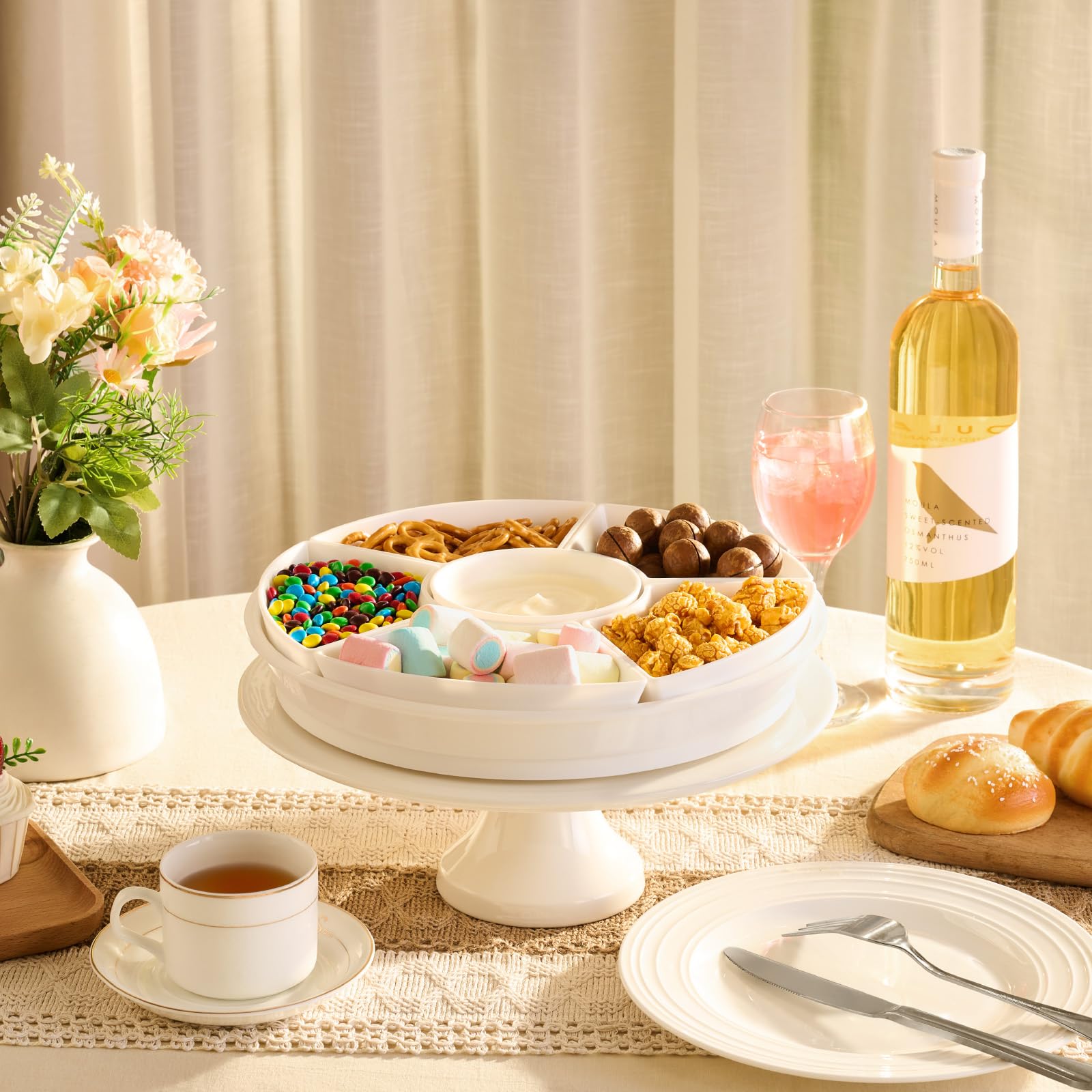Bandeja Lifewit completa para servir frutas y bocadillos.