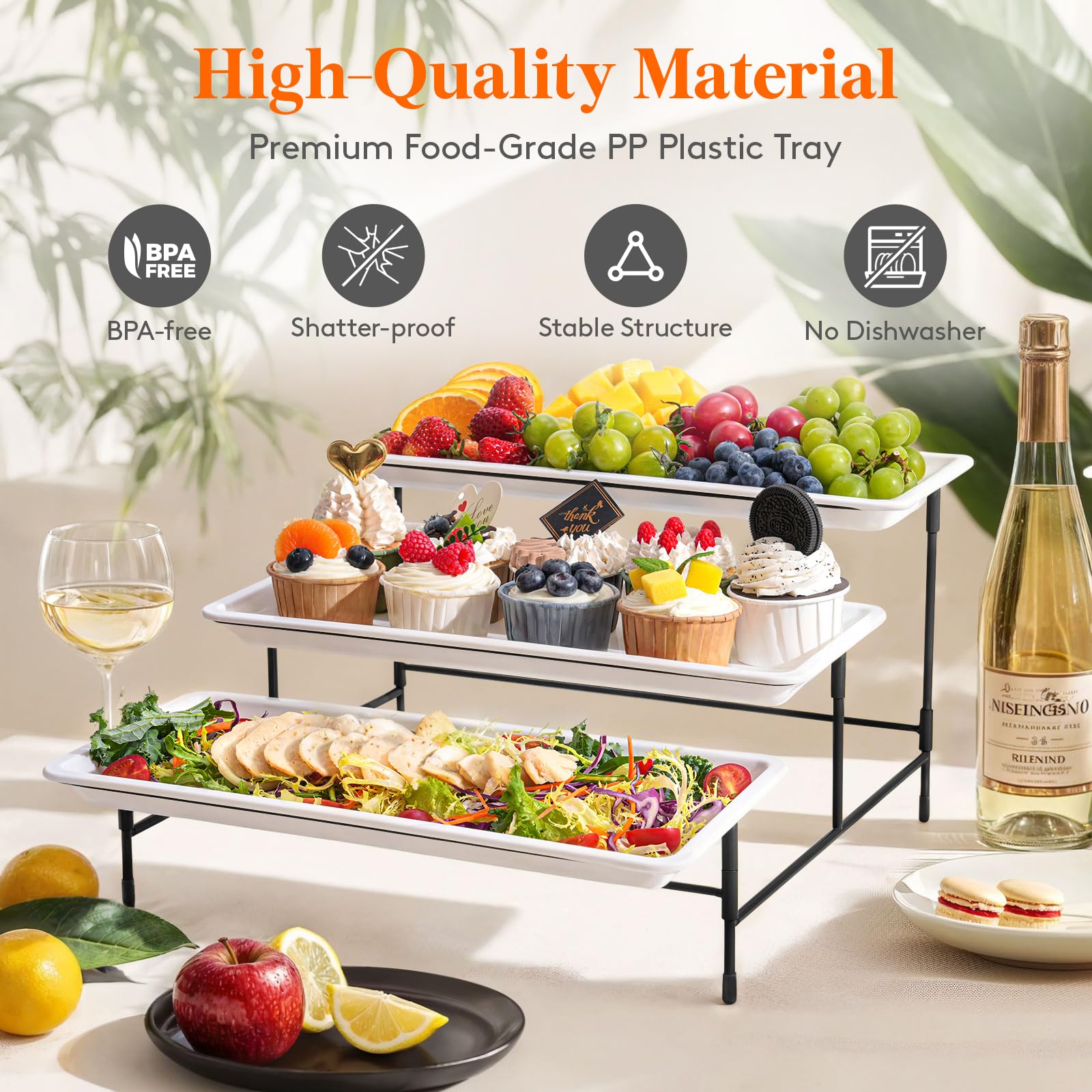 Platos Lifewit para aperitivos y quesos, diseño apilable y ordenado.