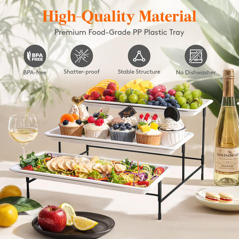 Platos Lifewit para aperitivos y quesos, diseño apilable y ordenado.