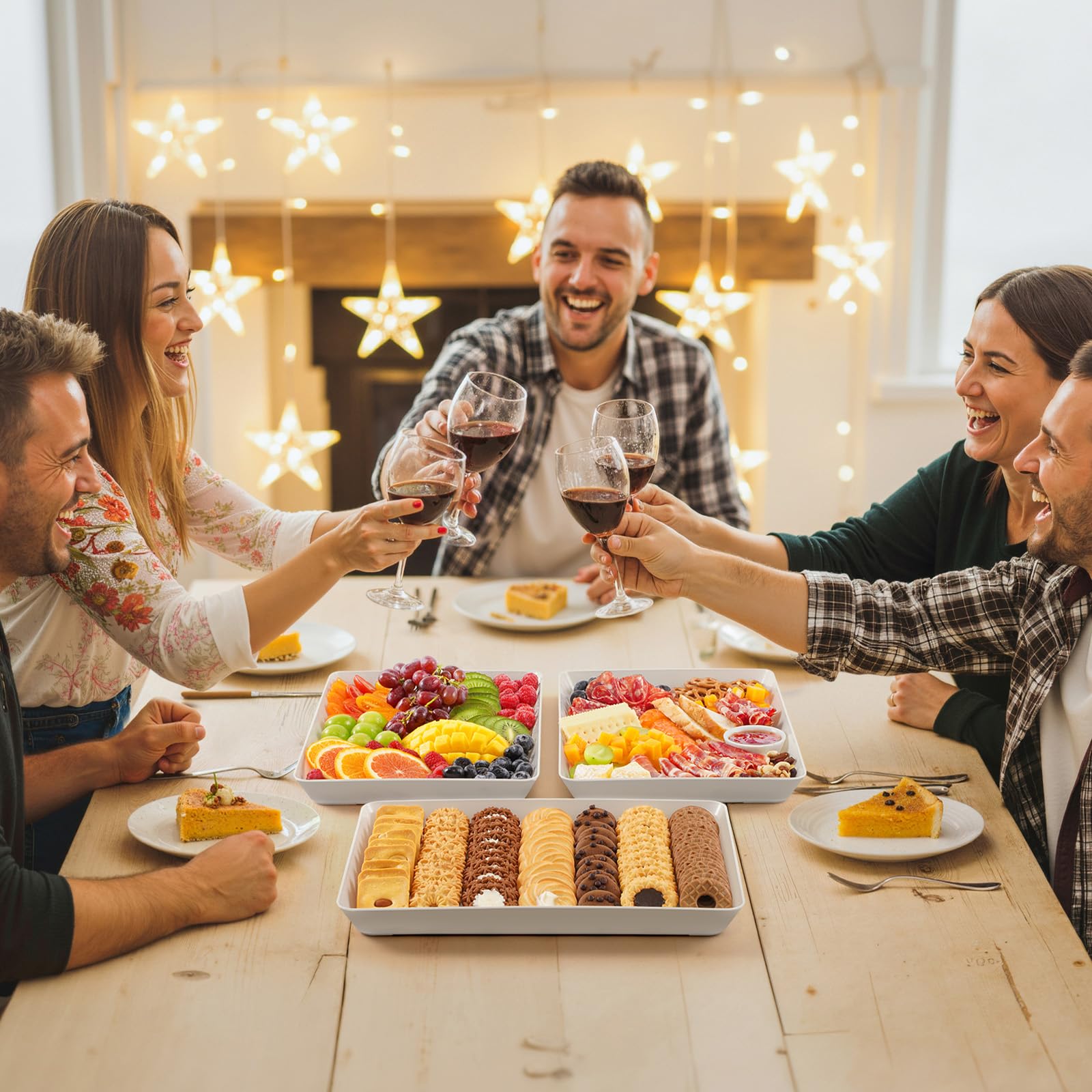 Bandejas Lifewit para eventos en buffet, rectangulares y fáciles de limpiar