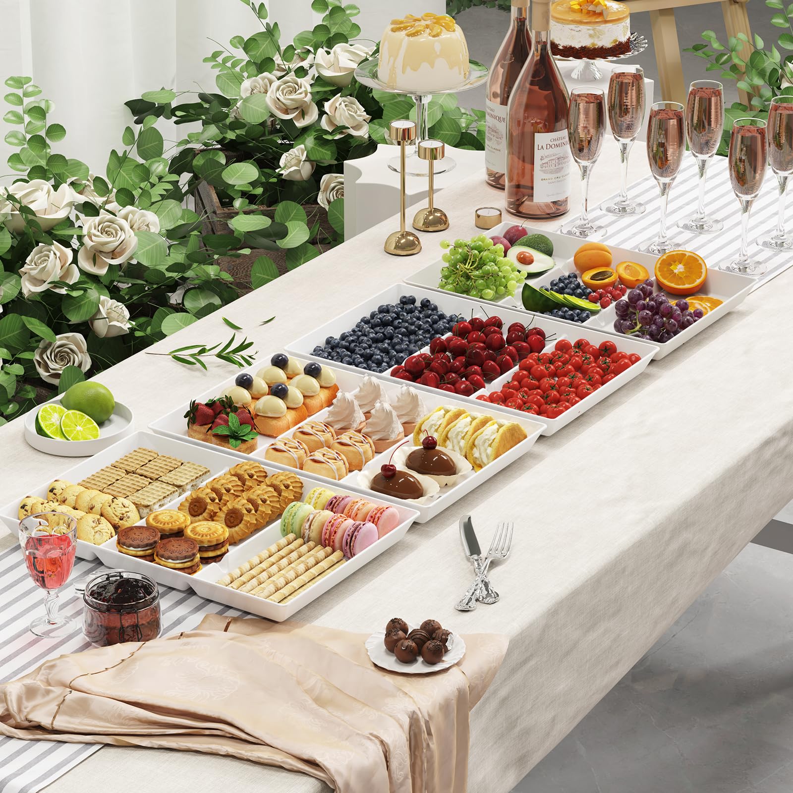 Bandejas Lifewit para postres y snacks de 15x10, fáciles de usar.