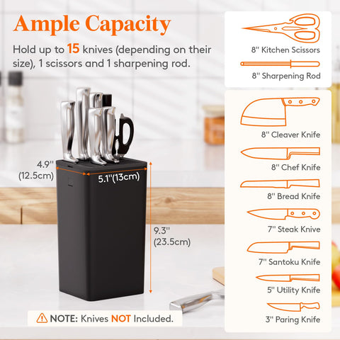 Lifewit bloque-cuchillos-capacidad-quince: almacenamiento amplio para cuchillos.