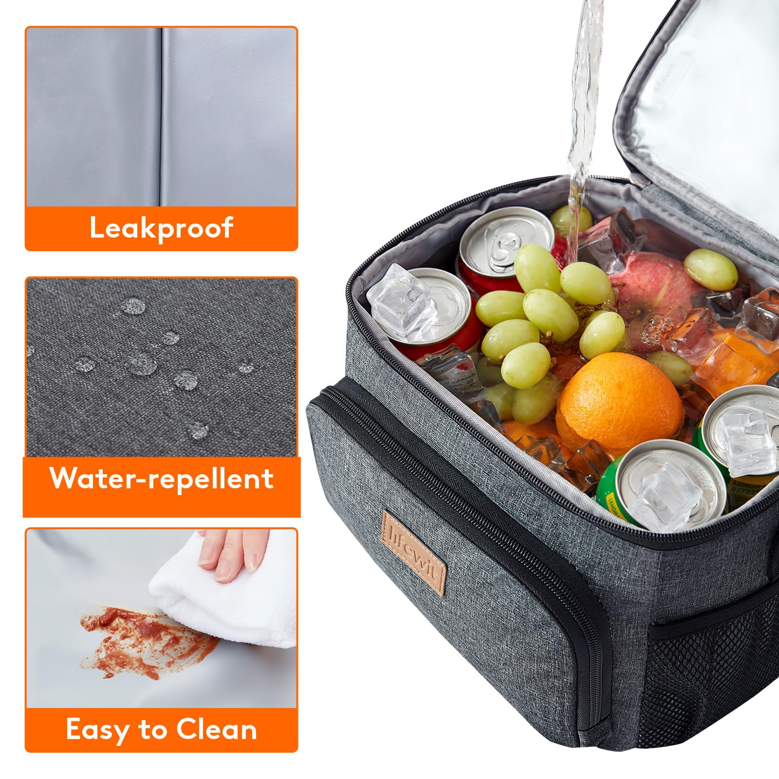 Lifewit bolsa de almuerzo a prueba de fugas, seguridad al transportar líquidos.