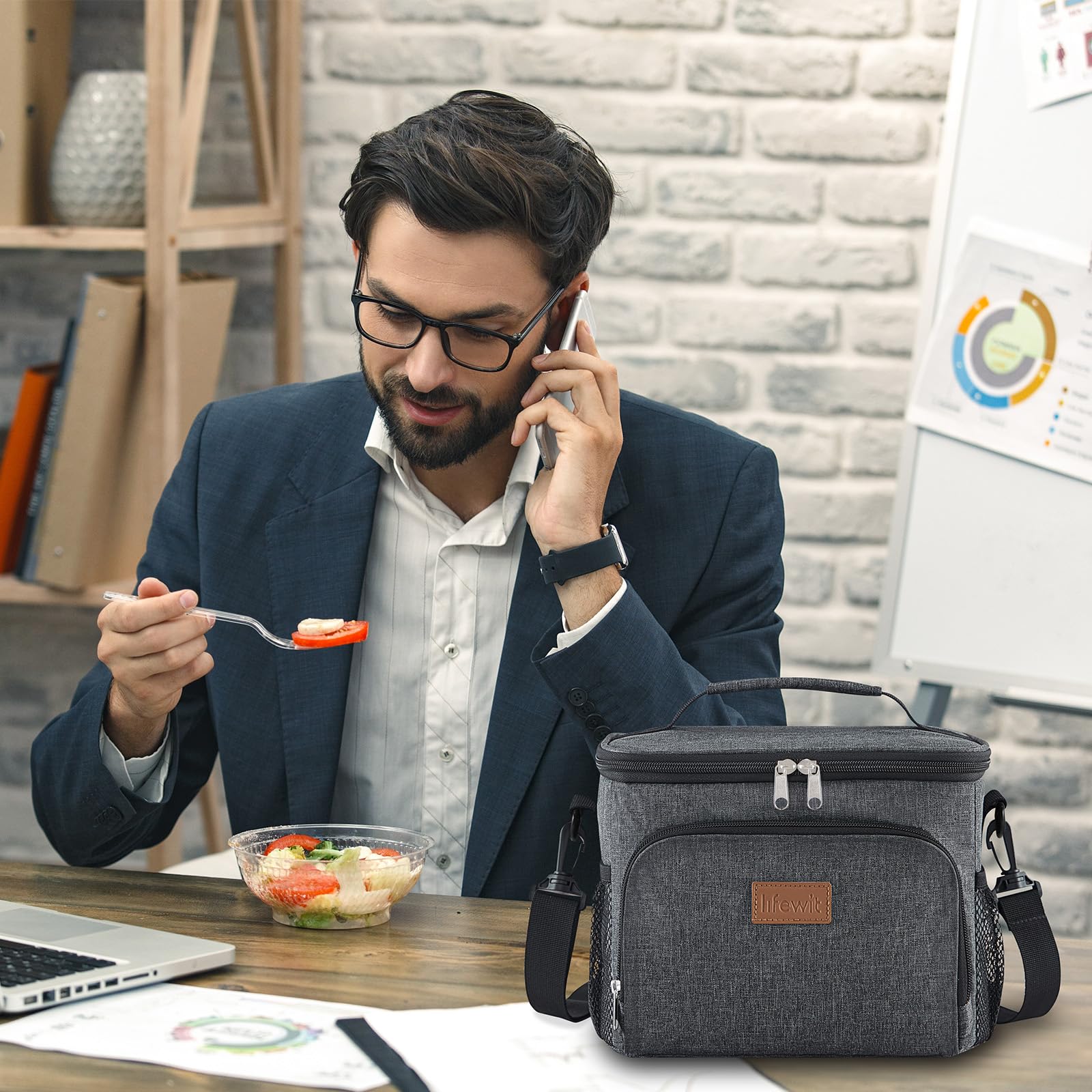 Lifewit bolsa de almuerzo para oficina, ideal para días laborales.