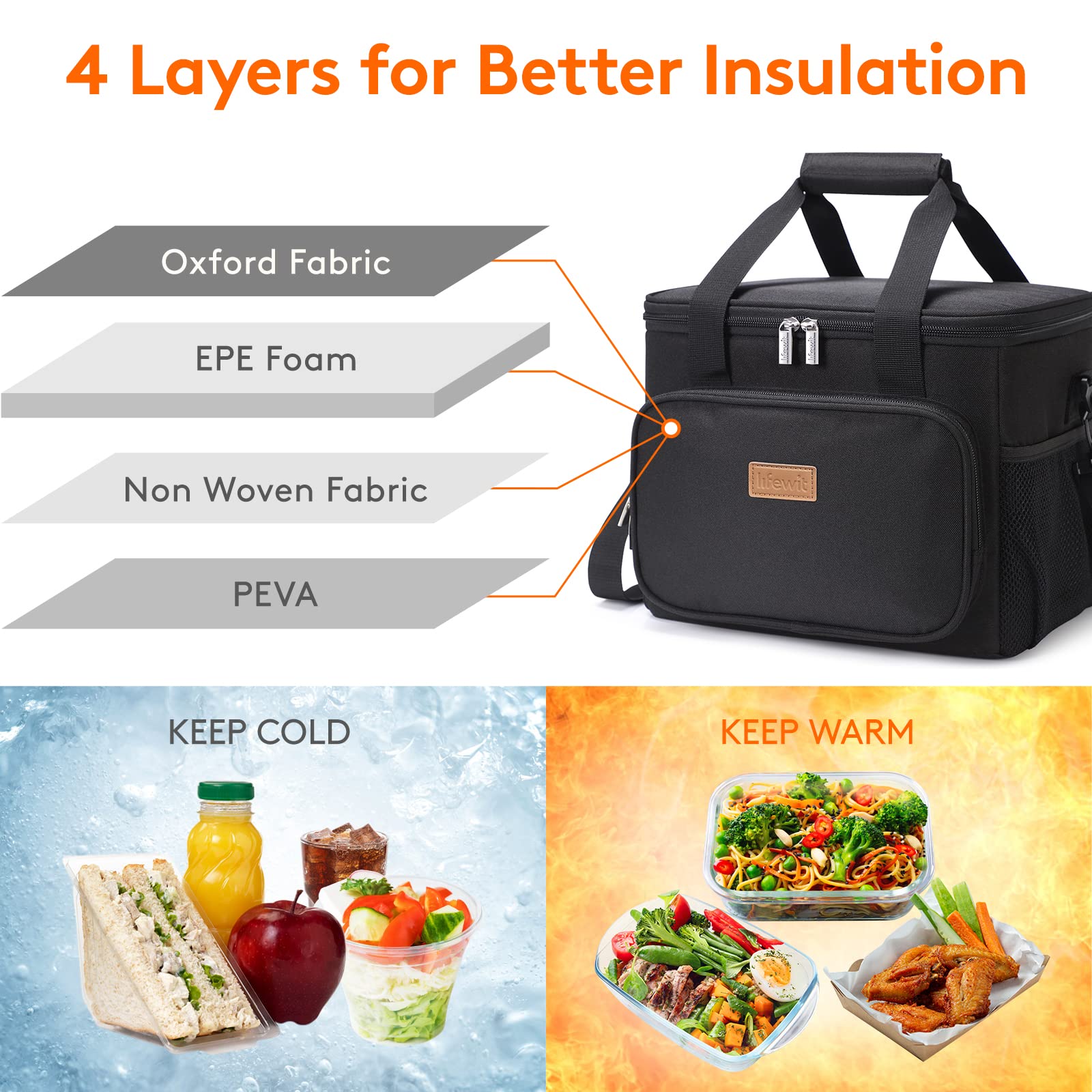 Lifewit bolsa con capacidad para 24 latas, ideal para oficina.
